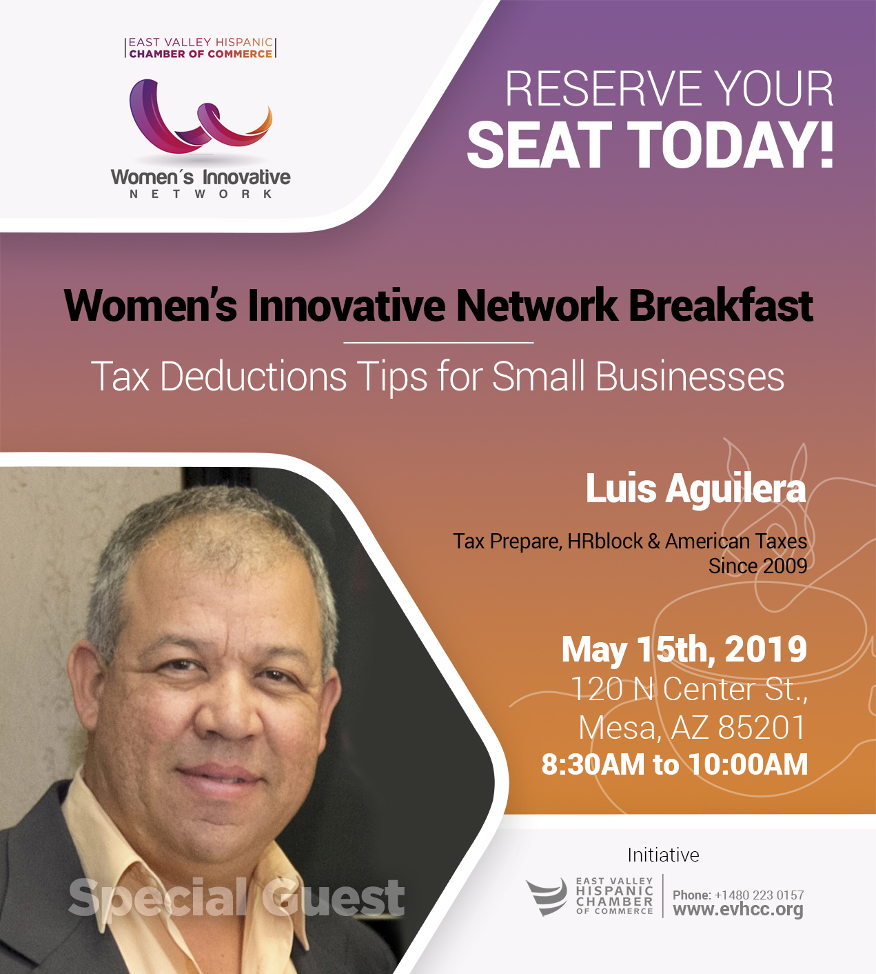 East Valley Hispanic Chamber of Commerce - Women´s Innovative Network Breakfast 05-15-2019