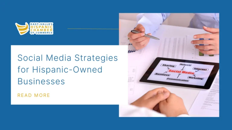 A tab showing social media strategies in a flowchart with the business logo, blog title, and read more option.